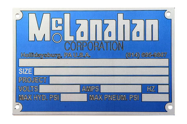 Metal Tag Nameplates Picture